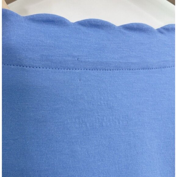 Talbots Plus Cornflower Blue Scallop Neck Pima Cotton Women Blouse Top Sz XP - Picture 6 of 8
